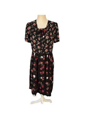 See By Chloé Floral Midi Dress Black Size 38 US 4